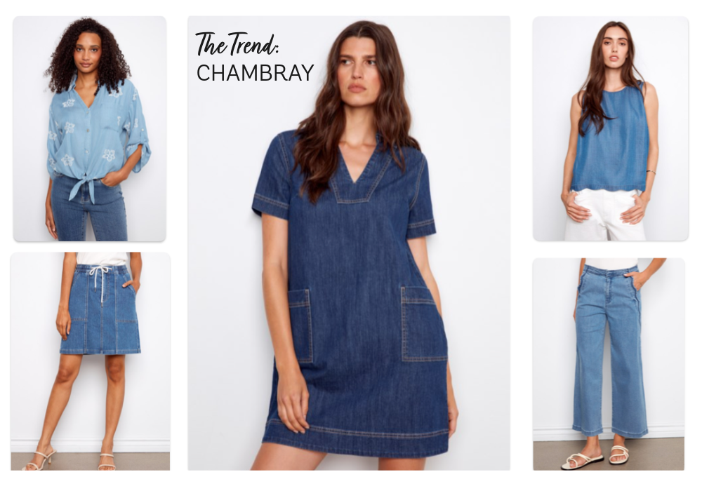Spring fabric trend: Chambray in a variety of style pieces Spring fabric trend: Chambray in a variety of style pieces