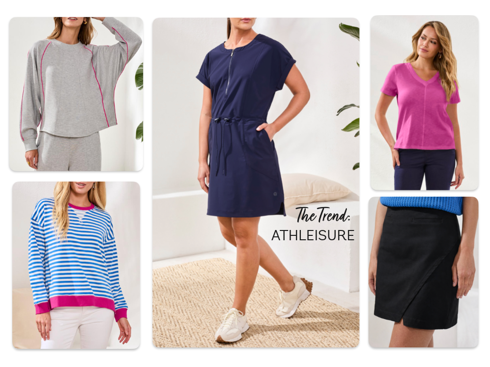 2026 Spring Fashion Trend: Athleisure Collage of trendy athleisure pieces for women