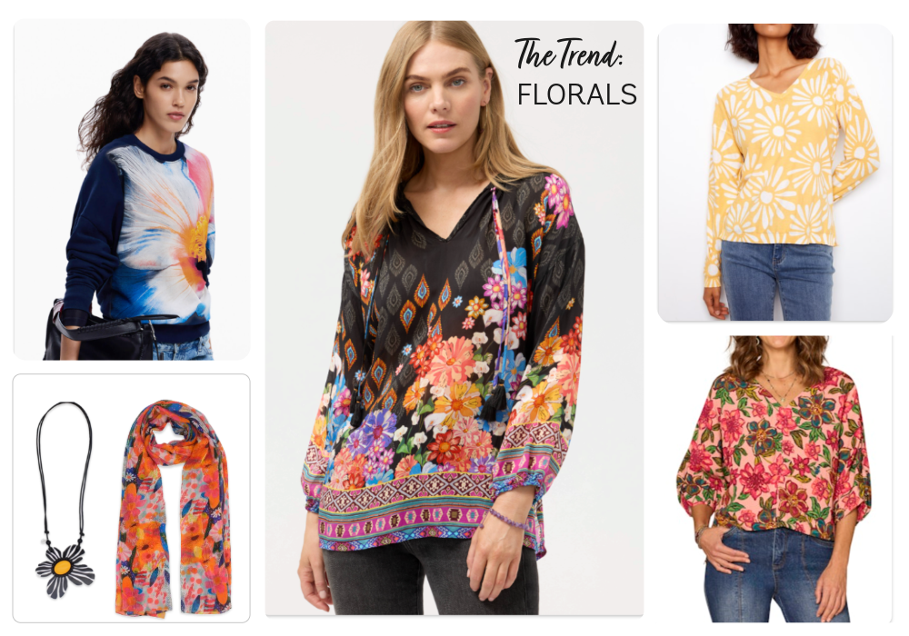 Collage of Spring Fashion with Floral Patterns Collage of Spring Fashion with Floral Patterns