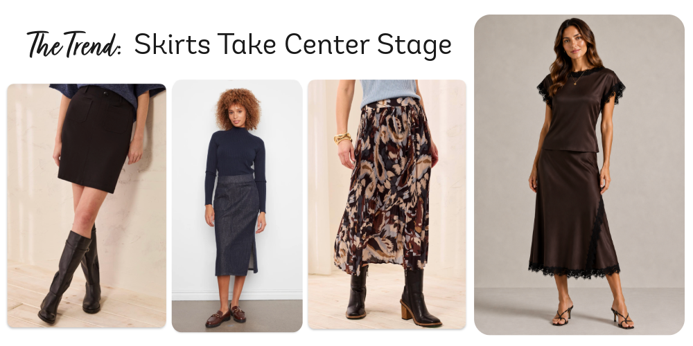 Women's skirts and Fall 2026 skirt fashion trends Collage of cute fall skirts